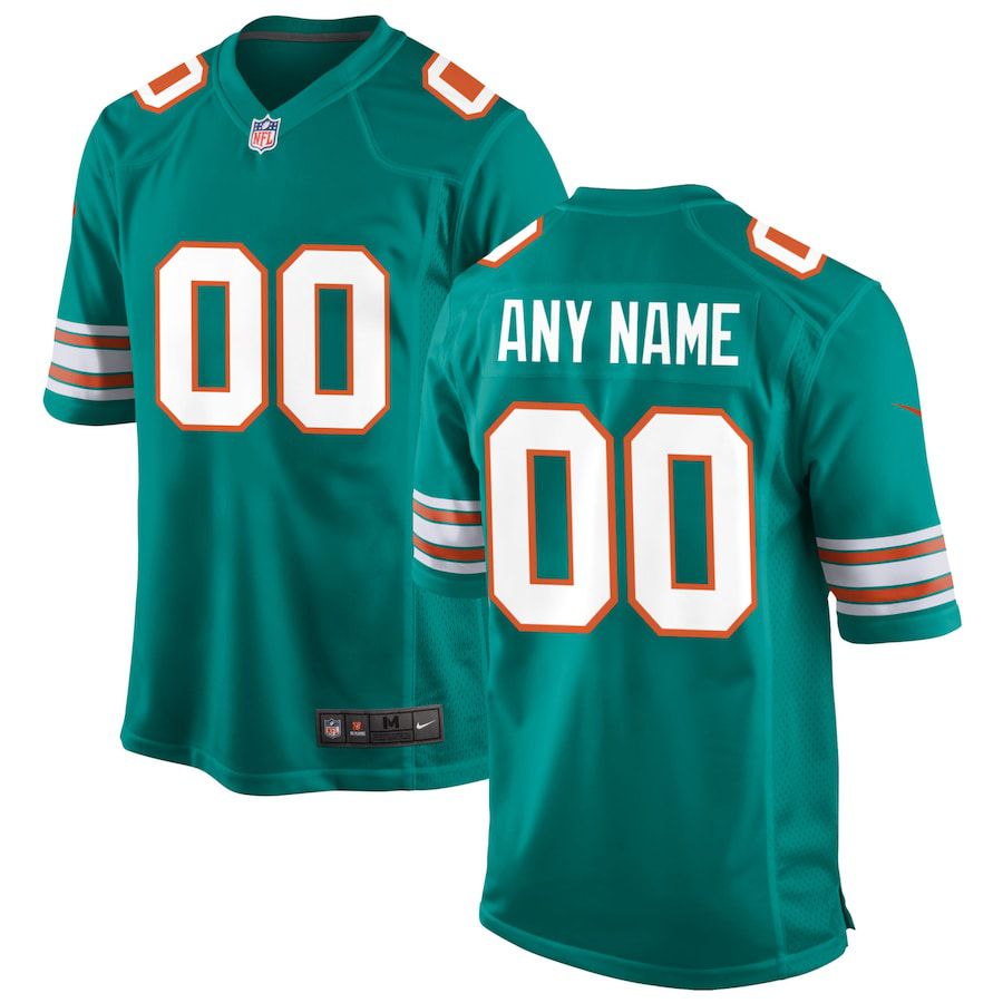 Men Miami Dolphins Nike Aqua Alternate Custom Game NFL Jersey